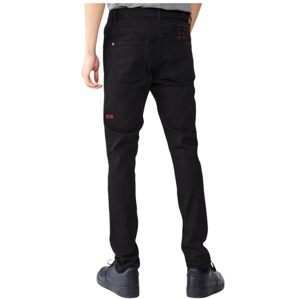 ksubi Men’s Chitch Laid Black Slim Fit Jeans in Faded Black